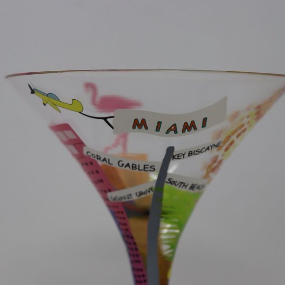 Lolita Martini Glass Collection Lot of 4 Hand Painted Glasses Miami South Beach - Picture 3 of 7